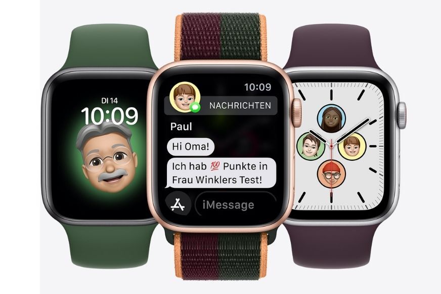 Man sieht verschiedene Apple Watches SE. 
